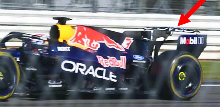 Red Bull ose un aileron extrême en ligne droite, inspiré de Ferrari