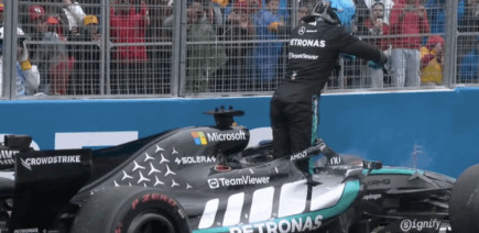 George Russell sanctionné par la FIA après son geste de colère au Canada